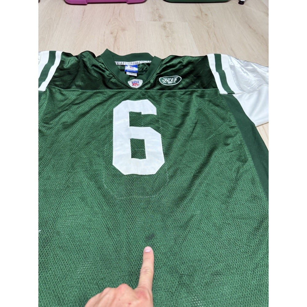 Reebok Mark Sanchez #6 New York Jets NFL Jersey Men's Size 52 2XL Green/White - Picture 6 of 9